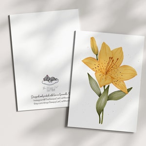 Tiger Lily Greeting Card - Botanical Watercolor Card for Nature Lovers, Floral Blank Card, Nature-Inspired Art