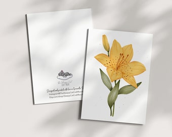 Antique 19th Century Japanese Botanical Illustration of Tiger Lily