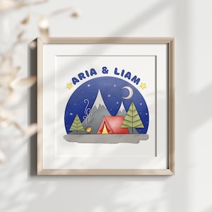 Custom Camping Nursery Wall Art - Outdoor Adventure Decor for Kids Room