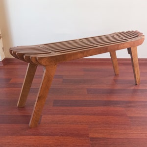 NILUFER BENCH | Mid-Century | Scandinavian Bench | Customizable | Parametric Plywood Furniture