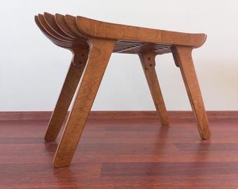 NILUFER BENCH MINI | Mid-Century | Scandinavian Bench | Customizable | Parametric Plywood Furniture