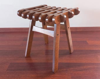 Tabouret ORGU | Tabouret en bois | Tabouret MidCentury | PERSONNALISABLE