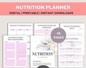Nutrition Planner, Meal Planning Journal, Health and Fitness Tracker, Diet Logbook, Healthy Living Organizer, Wellness Tracker, Meal planner