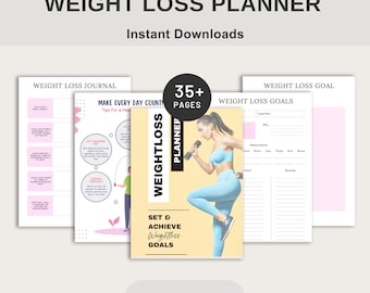 Fitness Planner Weight Loss Tracker, Workout Journal, Meal Plan Notebook, Health Journal, Exercise Log, Wellness Diary