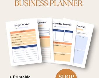 Editable Business Planner,Business Template,Printable Planner,Digital Planner,Business Plan,Business Tracker, Printable business planner