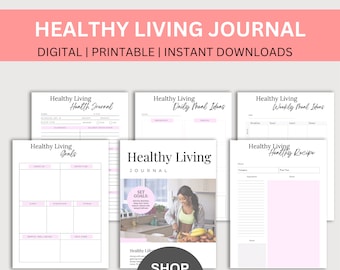 Wellness Journal, Healthy Living Tracker, Self-Care Notebook, Health Goals Journal, Wellness Planner, Mindfulness Journal, Self-Care Diary