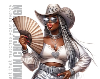 Black Cowgirl Clipart: Fan Art, Black Girl Magic (Digital Download)