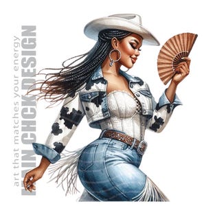 Black Woman Cowgirl, Country Line Dancer Cowgirl met waaier, Boots on the Ground, Black Cowgirl, Where them fans at, Clack Fan Clipart, png PNGEgg