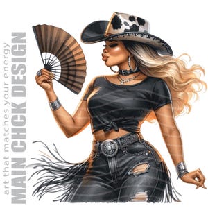 Black Cowgirl Clipart: Country Western Fan Art (Digital Download)