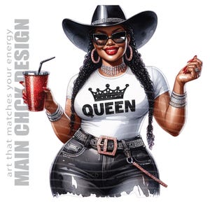 Zwarte vrouw cowgirl, verjaardagskoningin, clipart 30e, 40e verjaardag, bochtige zwarte vrouw, clipart verjaardagsuitnodiging, png-verjaardagsuitnodiging, clipart verjaardagskaart, clipart verjaardagskaart