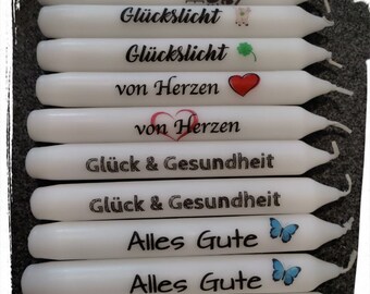 Kerze, Stabkerze, Stabkerze mit Spruch, Geschenk, Dekoration, Motivkerzen für unterschiedliche Anlässe, personalisierte Geschenkidee