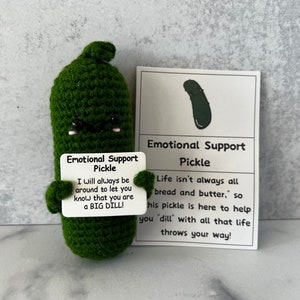  Handmade Emotional Support Pickled Cucumber Crochet Positive  Gifts, Cute Knitted Pickle Cucumber Apple Knitting Doll with Positive Life  Card for Encouragement, Funny Reduce Pressure Toy (3PCS Mix) : Home &  Kitchen