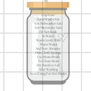 Istruzioni per la cura della tazza in formato PDF, file digitale per bicchieri Libbey Glass, bicchieri UV DTF, scheda per la cura della tazza, istruzioni digitali per la cura della tazza, stampabili