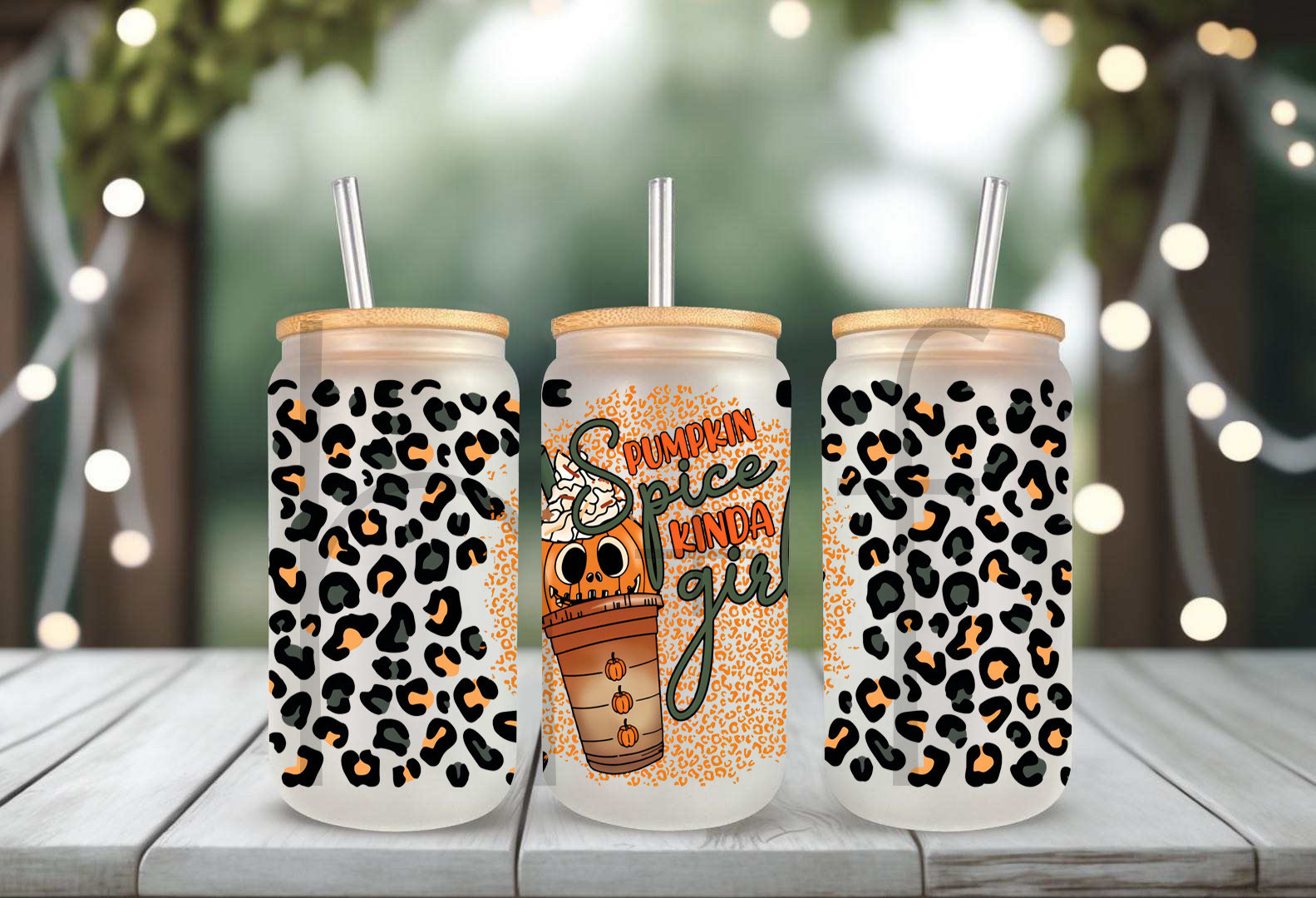 Pumpkin Spice Girl UV DTF Glass Can Wrap for 16 oz Glass, Permanent and  Ready to Apply, UV dtf Cup Wrap ready to ship, Glass Can Wrap