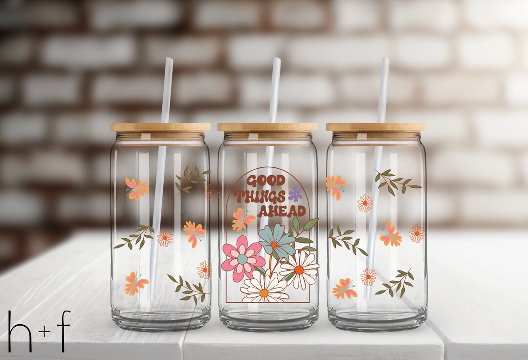 Good Things Ahead UV DTF 16 Oz Cup Wrap for Libbey Glass, Ready to Ship ...