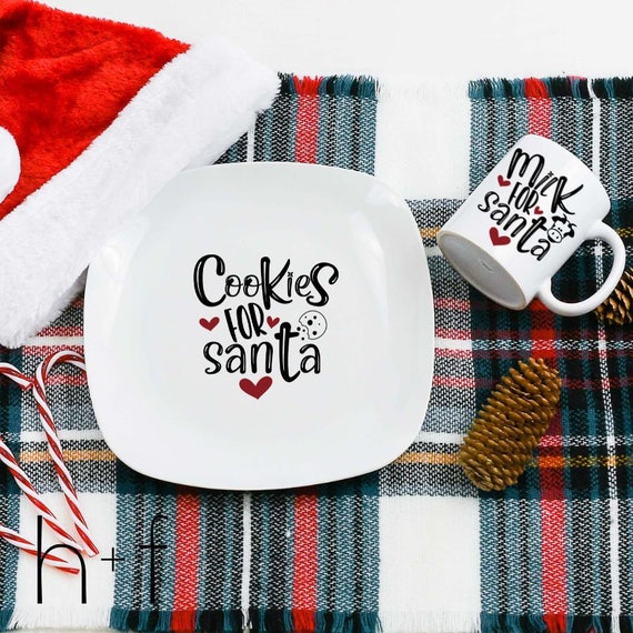 Santa's Cookies Pattern Clear Glass Mug