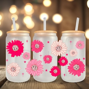 Disco Flowers UV DTF Cup Wrap: Ready to Apply