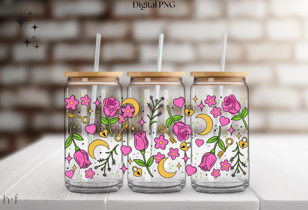 DIGITAL Lock and Key 16 Oz Cup Wrap - PNG File With Valentine Day ...