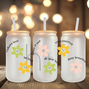 Flower Affirmations UV DTF Cup Wrap: Ready to Apply