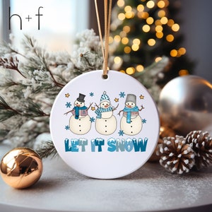 Let It Snow UV DTF Sticker for Christmas Ornaments and More - Ready to Apply- No Heat Needed - Ready to Ship!  K60