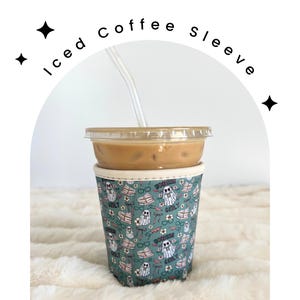 Bookish Girly Neoprene Iced Coffee Sleeve for 16-18 oz Cups – On-the-Go Accessory to Keep Drinks Cold- Great Stocking Stuffer!