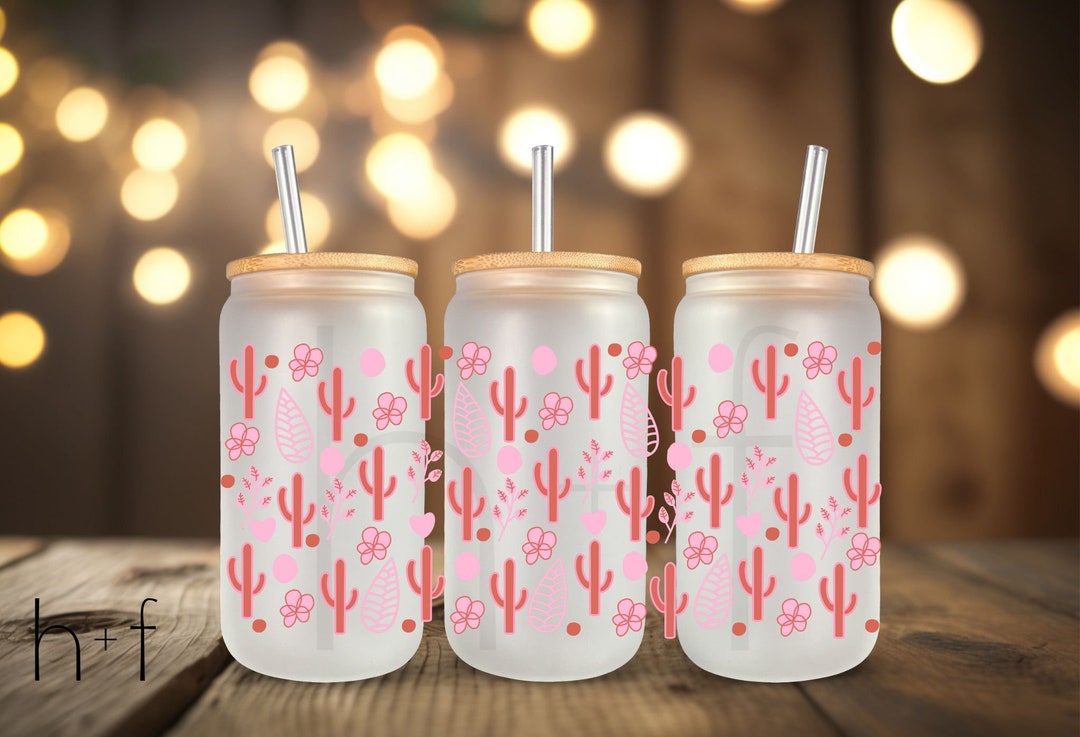 Boho Desert UV DTF Cup Wrap for 16 Oz Glass Cans- Ready to Apply- No ...