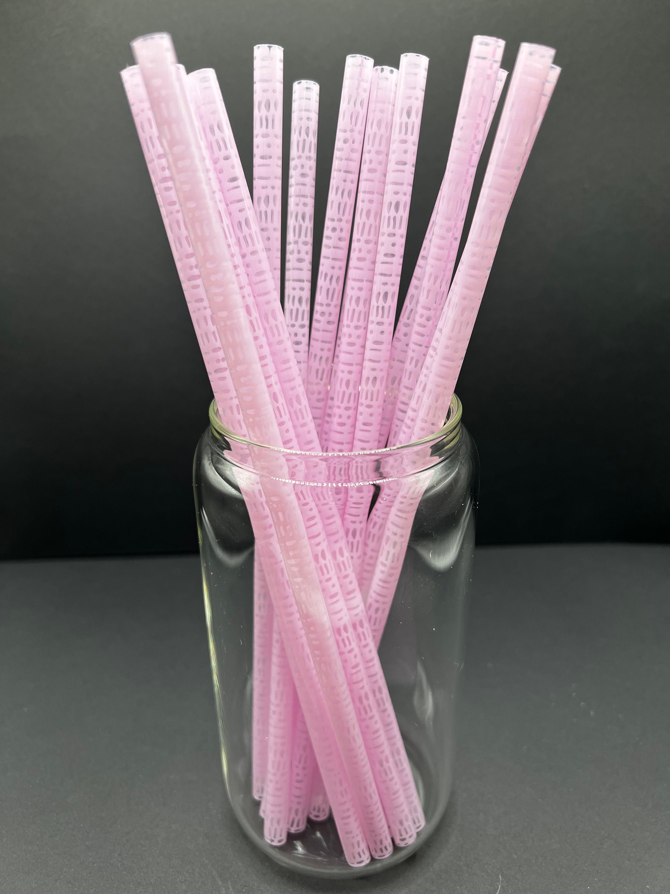 9 Inch Pink Geometric Reusable Straw Stylish and Sustainable Sipping  Perfect for Libbey Glass Can, Compliments UV DTF Wraps 