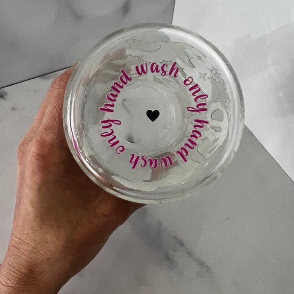 Hand Wash Only Pink or White UV DTF Stickers for Hand Made Glasses by the sheet- No Heat Needed - Ready to Ship!