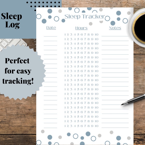 Sleep Tracker | Sleep Journal | Sleep Log | Printable Sleep Chart | Sleep Diary | Habit Tracker | Sleep Tracker Printable