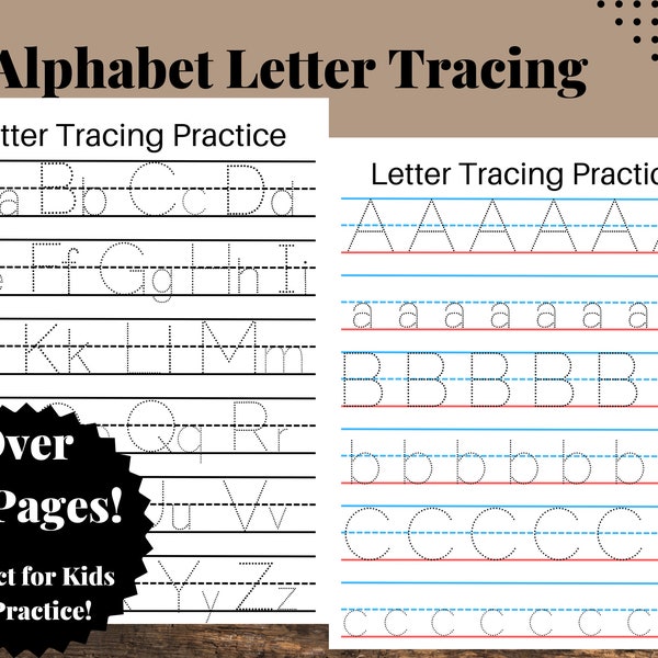 Printable Letter Tracing Bundle | Alphabet Letter Tracing | ABC Tracing | Alphabet Worksheets  | Handwriting Practice | Alphabet Writing