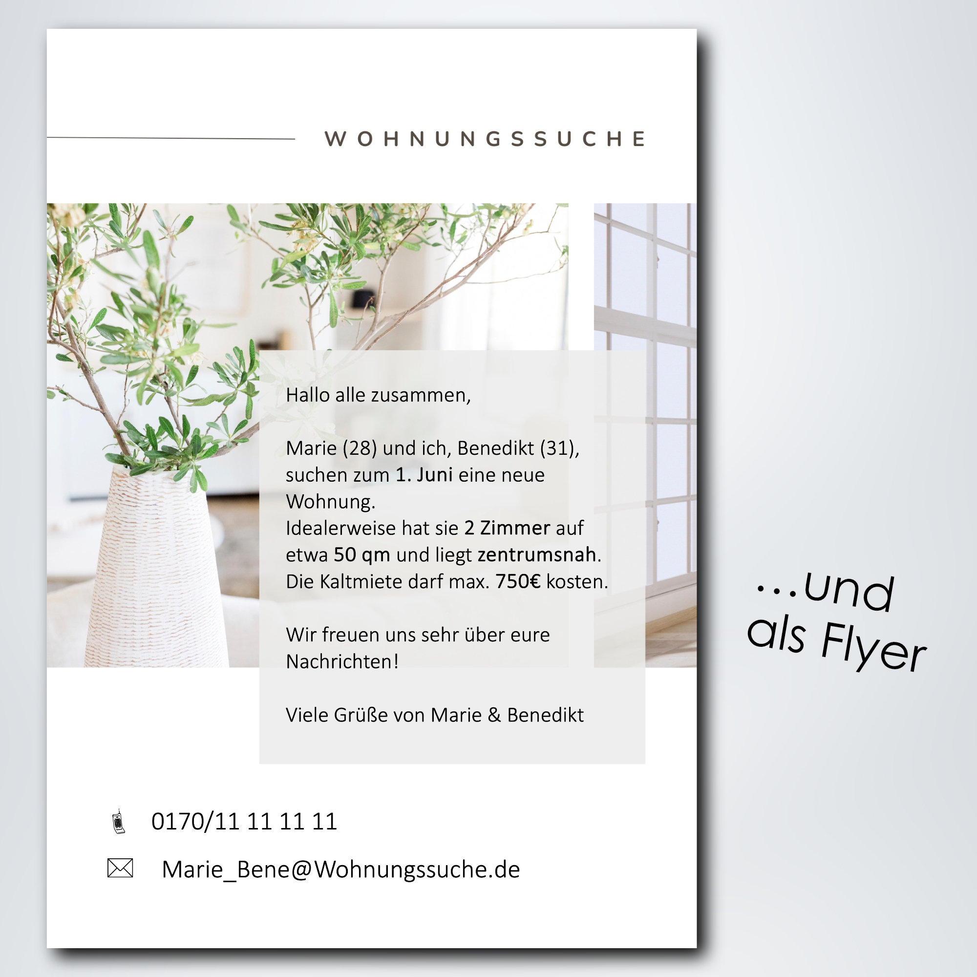 Anzeige Fr Wohnungssuche