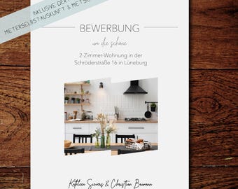 Apartment application templates. Single. Couple. Word. German. Application for an apartment, property, or house. Application folder. Easy to fill out.