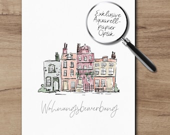 Apartment application template for singles and couples. Apartment application template. Word. Easy to fill out. Appearance: Exclusive watercolor paper