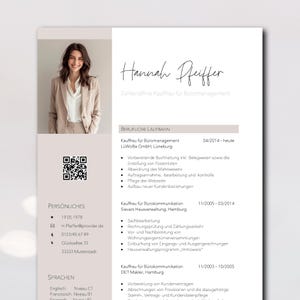 Modelli di candidatura moderni forniti dall'Application Coach: curriculum, CV, pagina di presentazione, lettera di presentazione. Parola. Codice QR. Tedesco. Moderno e professionale.