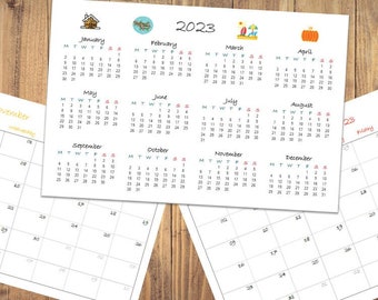 Calendario planificador imprimible 2023