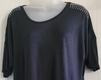 Questions Black with Rhinestone Accents Size XL