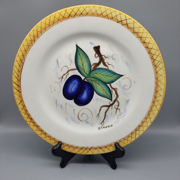 Dinner Plate Fruta by Ganz in Plum Motif 11" Diameter