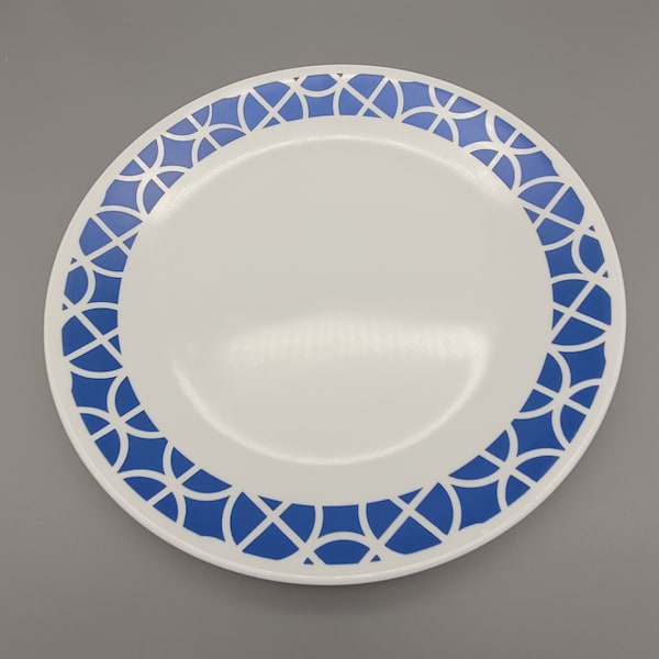 Dinner Plate Corelle Vitrelle in Blue Cobalt Circles Pattern 10 1/8"
