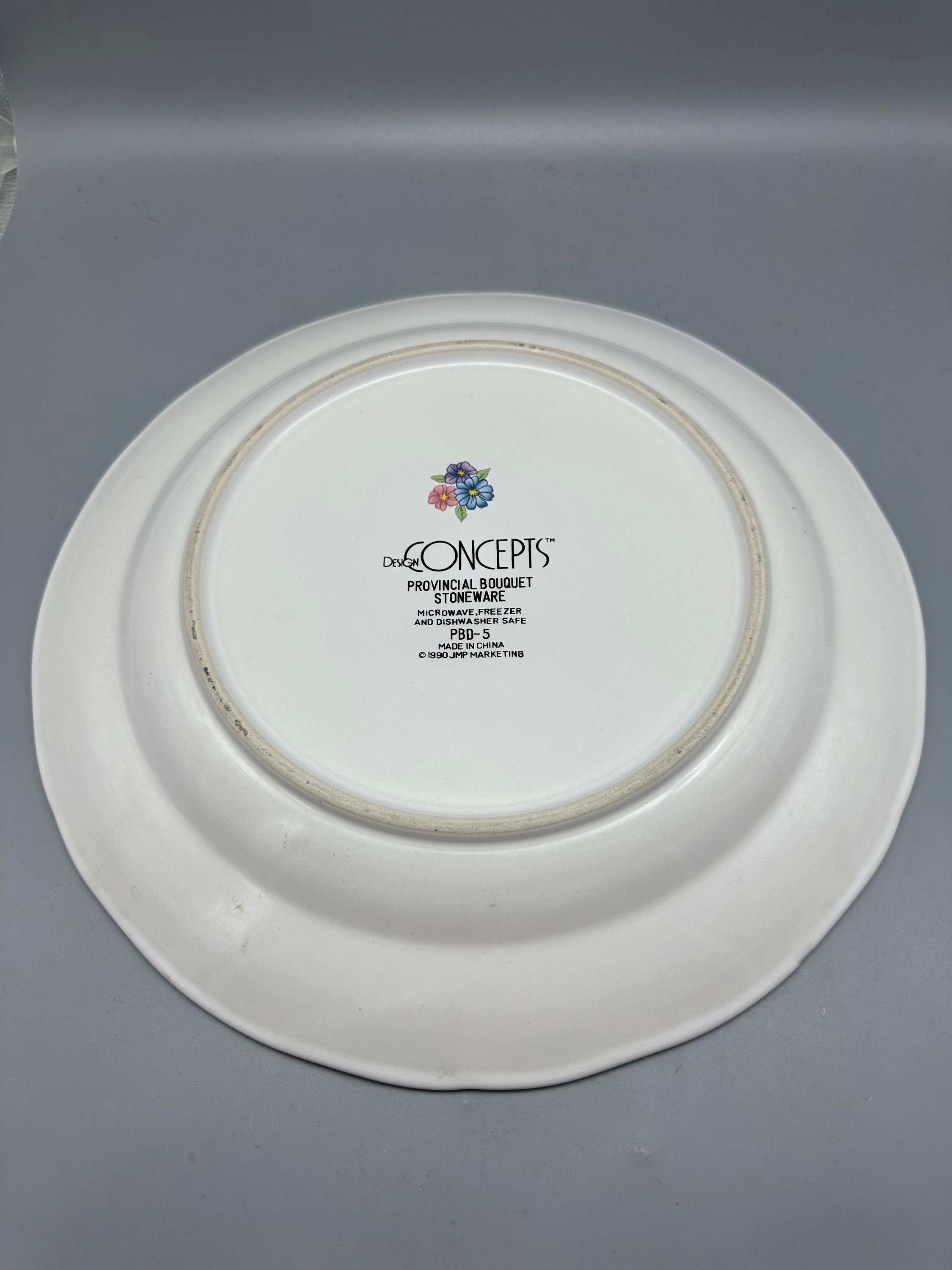 Lot De 6 Assiettes Plates 'Provincial Bouquet' - JMP Marketing 1987 - 27 Cm | Porcelaine - Occasion