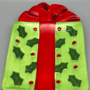 Fitz and Floyd Kringle Snack/Canape Plate Holly Discontinued