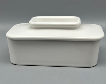 Talisman Designs Ceramic Butter Keeper, White New