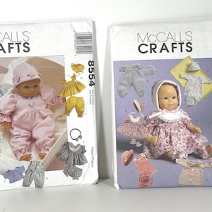 McCall&#39;s Crafts Doll Clothes Patterns Lot of 2 Uncut Factory Folded