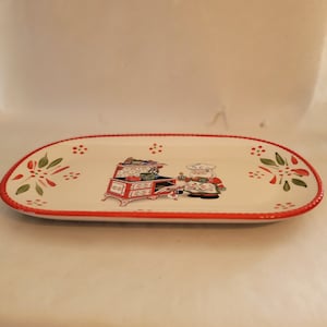 Temptations Small Baking/Microwave Tray Santa Baking 10&quot;