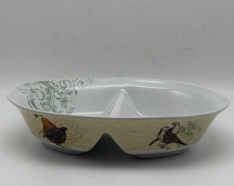 Noble Excellence 10" Oval Divided Veg Bowl 12 Days of Xmas Discontinued