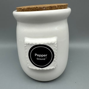 Mud Pie Pepper Cellar with Cork Lid 5&quot; High