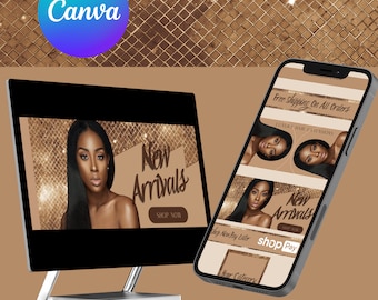 DIY Hair Website Banner Kit: Canva Templates for Shopify & Wix