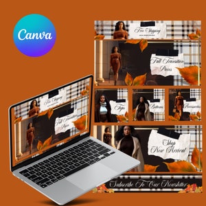 Fall Clothing Banner Template Kit|Shopify|Wix kit|DIY website|Canva Pro Editable Boutique Website Banners Retail Store Website Design