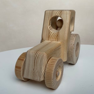 Tractor de juguete de madera, vehículo deslizante móvil, regalo para niños, niñas, nacimiento, coche sostenible
