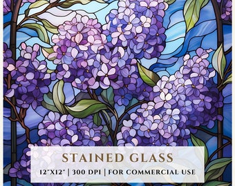 ライラック色のステンドグラス模様、昇華転写デザイン、ステンドグラスPNG、フェイクステンドグラス、デジタルファイル、商用利用