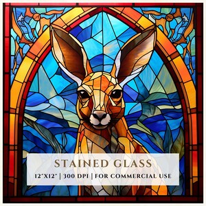 Känguru Glasmalerei-Muster, Sublimations-Designs, Glasmalerei PNG, Glasmalerei, digitale Datei, kommerzielle Nutzung